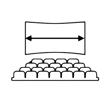 Screen Width: Up to 50 ft